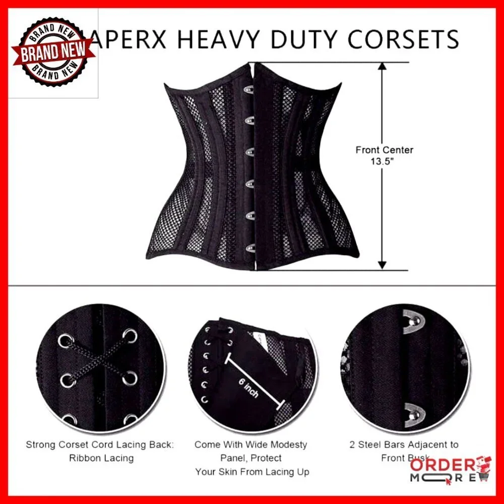 Longline Steel Boned Waist Trainer Corset Heavy Duty Shapewear Hourglass